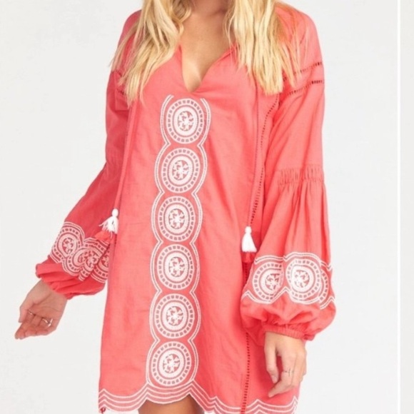 Show Me Your Mumu Woman’s Medium Claudine Embroidered Tunic Dress - Picture 1 of 11